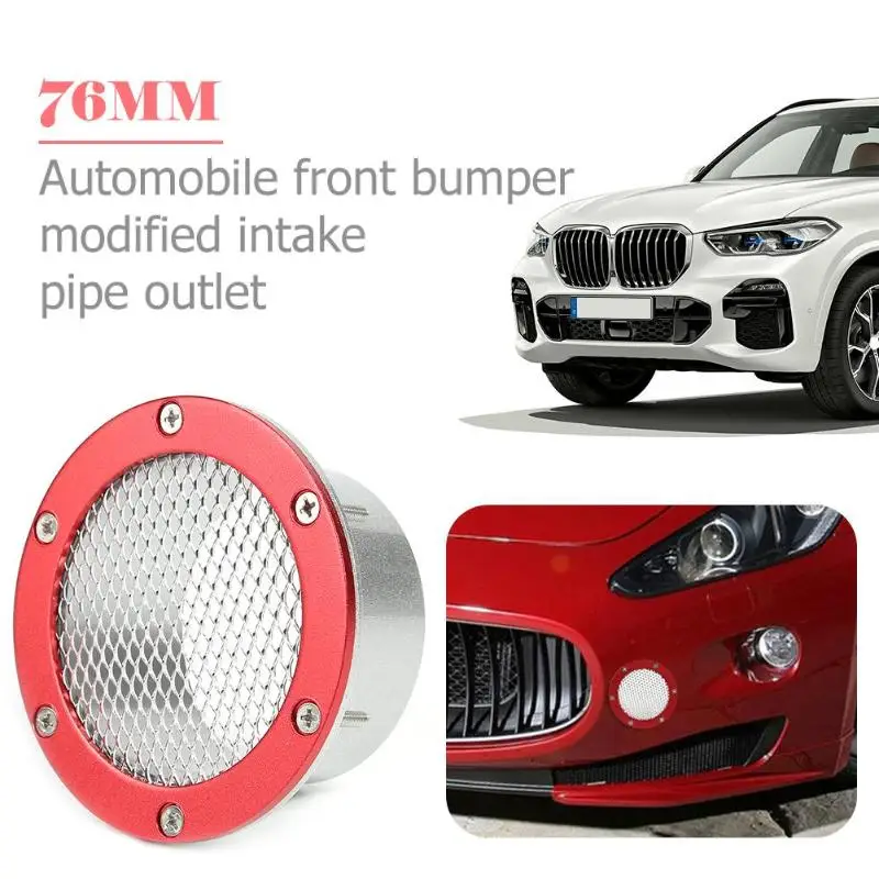 Metal Air Duct Grille Racing Front Bumper Vent Inlet for Cold Air Intake Universal Car Racing Grille Bumper Vent Inlet Air Duct