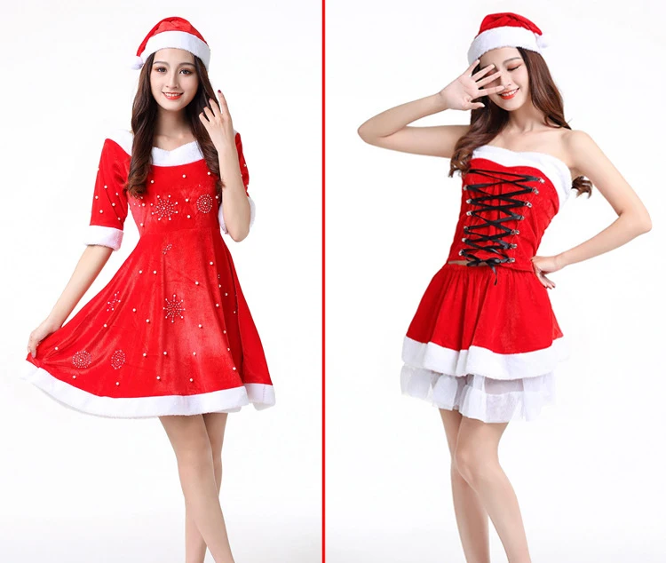 Рождественские костюмы для различных стилей, костюмы Санта-Клауса для мужчин и женщин на Рождество, специальные костюмы для выступлений