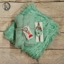 Don&Judy Newborn Accessories Blanket Fake Fur + Mohair Wrap + Headband Sets Newborn Photography Props Background Photo Shoot Baby Souvenirs
