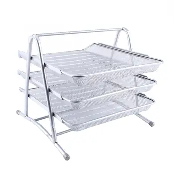 

Office File Desk Sorter Document Paper Letter Metal Mesh Trays Organiser Holder Silver