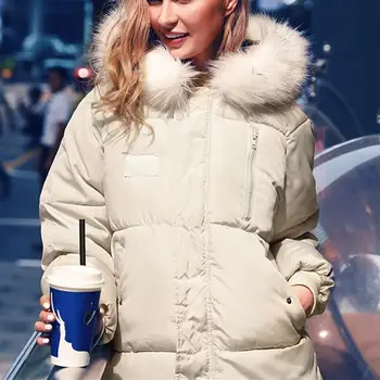 

Hooded Ladies Coat Long Coats Oversize Parka Jacket Mid-Long Women Winter Thick Jacket Down Jacket