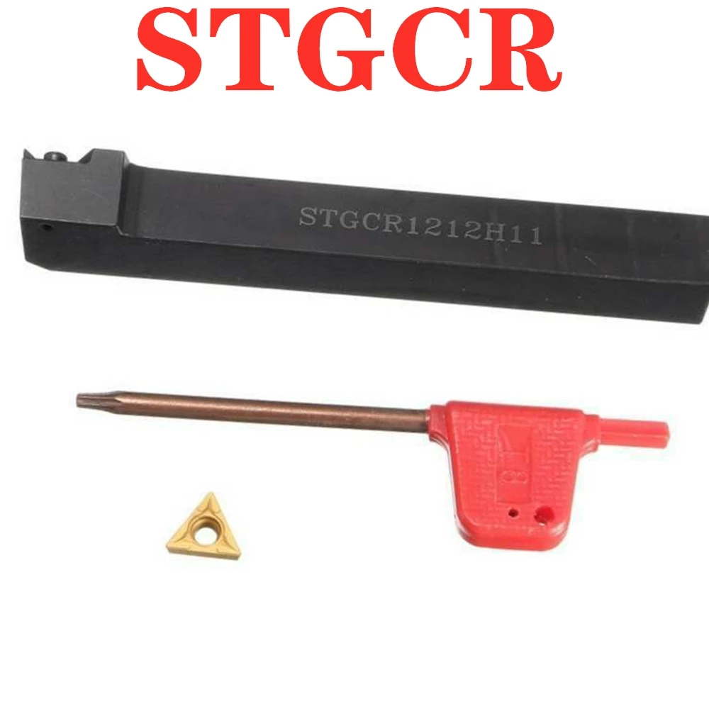 

STGCR1212H11 STGCR1616H11 STGCR2020K16 STGCR2525K16 External Turning Tool Holder +10PCS TCMT110204/16T304 VP15 Carbide Insert