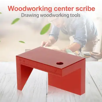 

45 Degree Angle Scribe Carpenter Excellent Aluminum Alloy Woodworking Round Center Line Scribe Wood Ruler Sturdy and Durable