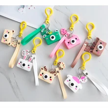 Имитация брелок с камерой светящийся ключ креативные брелоки в форме фотоаппарата ПВХ силиконовые Мультяшные подвески детские игрушки сумка аксессуары