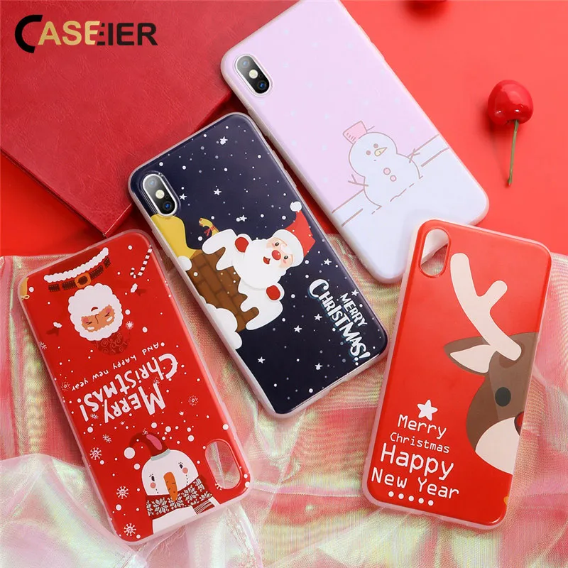 

CASEIER Christmas Case For iPhone 11 Pro Max 11 Pro 11 Soft TPU Xmas Case For iPhone X XS Max XR XS 7 8 6S 6 Funda Capa Cases