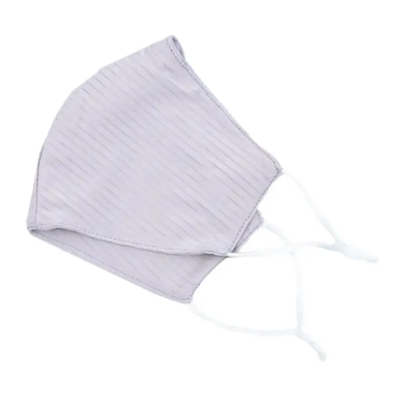 Adult Summer Thin Ice Silk Mouth Mask Solid Color Striped Breathable Sunscreen Dustproof Washable Protective Mouth Cover
