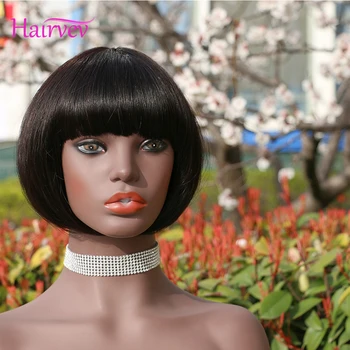 

Hairvev Straight Short Human Hair Wigs Short Wigs Straight Bob Wigs Peruvian Hair Wigs Short Human Hair Lace Wig Remy Hair Wigs