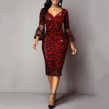 

Mesh Printed Bodycon Spring Summer Dress Woman 2022 Deep V Neck Midi Long Sleeved Light Floral Elegant Eleg Even Party Dresses