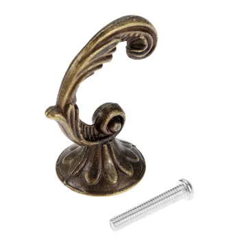 

Antique Bronze Hook Wall Hanger with screws Europe Style Retro Hanging Hat Coat Bag Bathroom Kitchen Furniture Hardware 45*24mm
