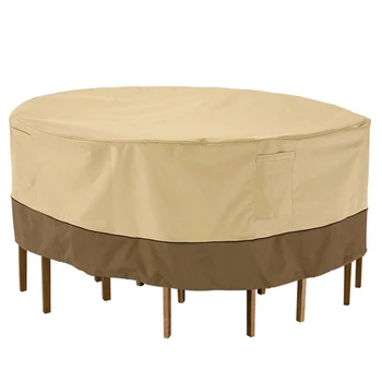 

178 x 58cm Round Table and Chair Cover Oxford Cloth Garden Furniture Cover Waterproof Dust Cover