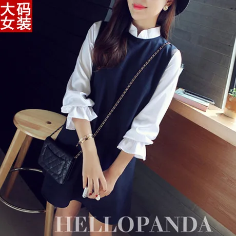 

Autumn Clothing Korean-style Panel Sleeve Sweet GIRL'S Shirt Small Stand Collar Loose-Fit Slimming Maternity Clothes Even
