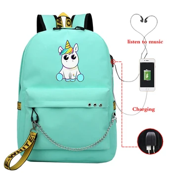

Pink Backpack Unicorn Cute Backpacks Large Capacity Daypack Bookbag Unisex School Bags Travel Bag College Bookbag USB Charging