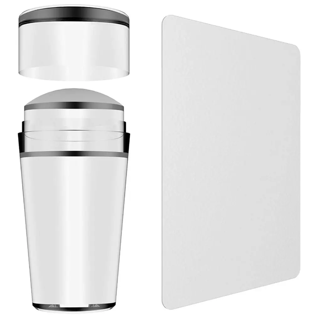 Nail Stamper Set 2PCS Transparent Jelly Head Nail Decor Template Print