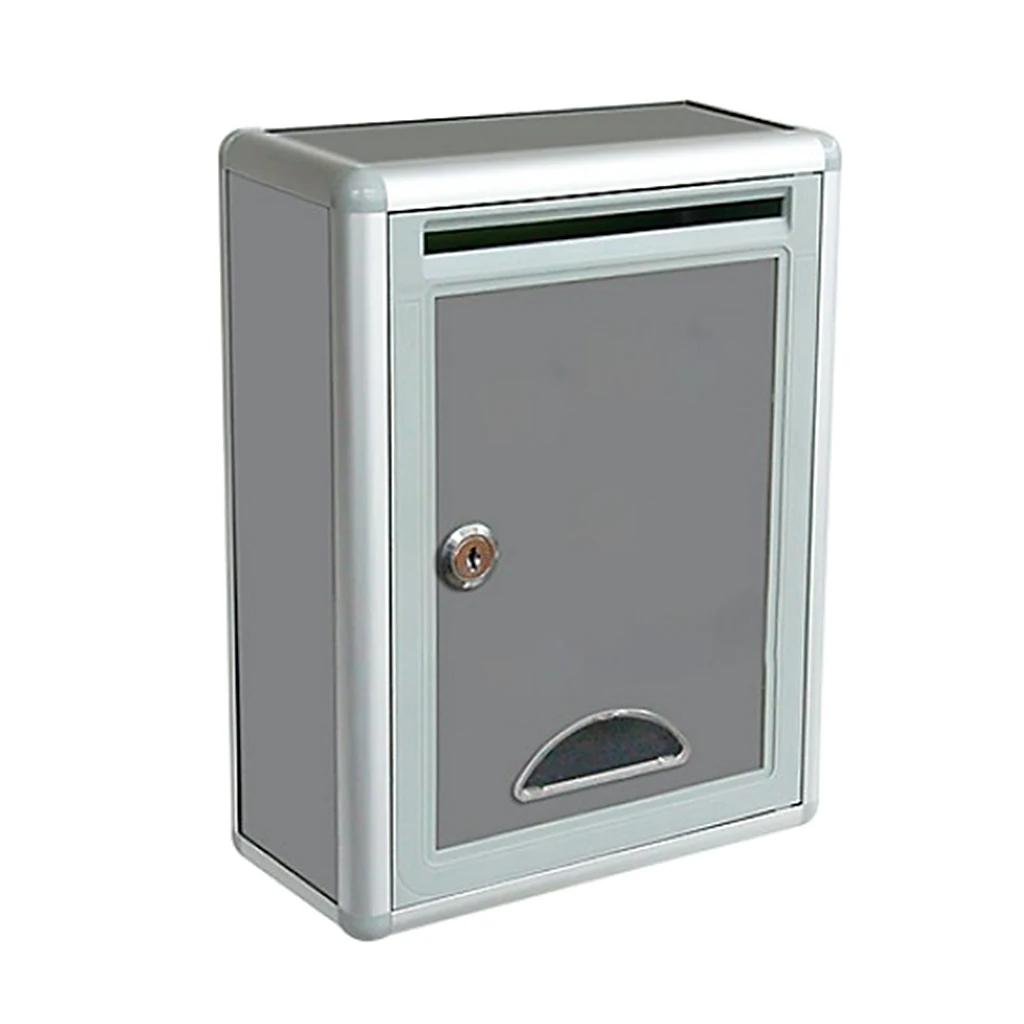 Locking Mailbox Aluminium Alloy Locking Mailbox Mail Letterbox Outdoor Rainproof 2 Keys