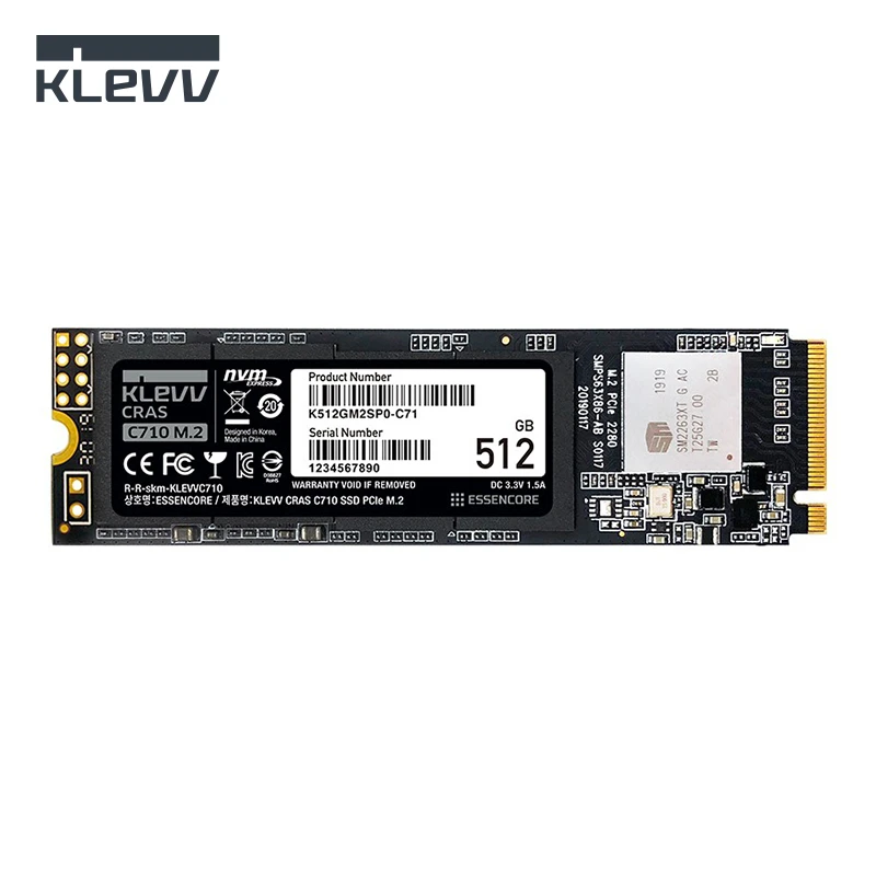 KLEVV 1TB C710 512GB SSD NVMe PCIe Gen 3x4 M.2 2280 256GB Solid State Drive Internal Hard Disk High Performance SSD For Computer