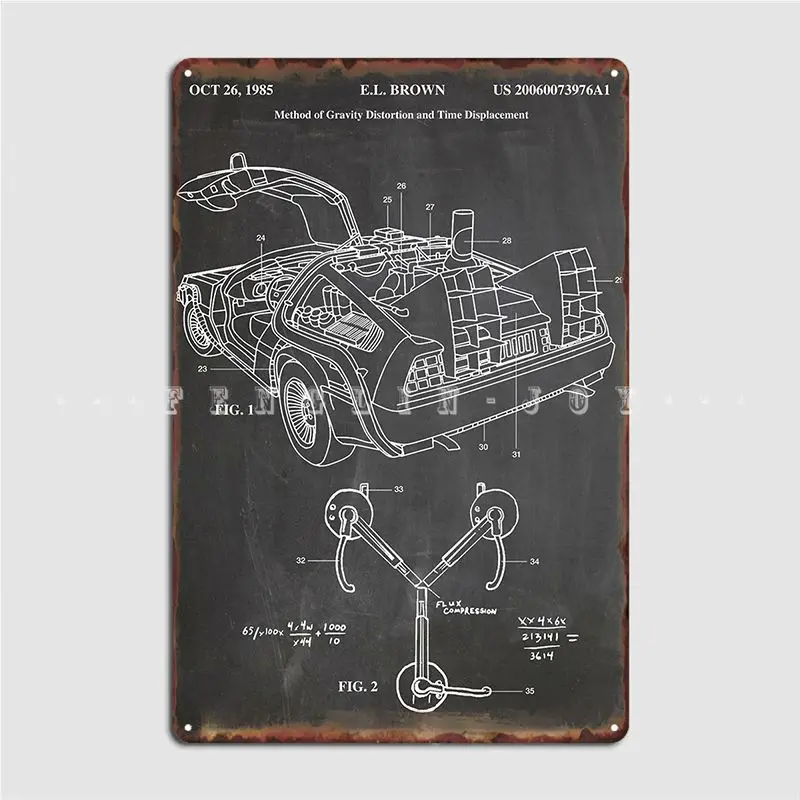 Delorean Time Machine Car Metal Sign Kitchen Wall Platform Pub Custom Tin Sign Poster