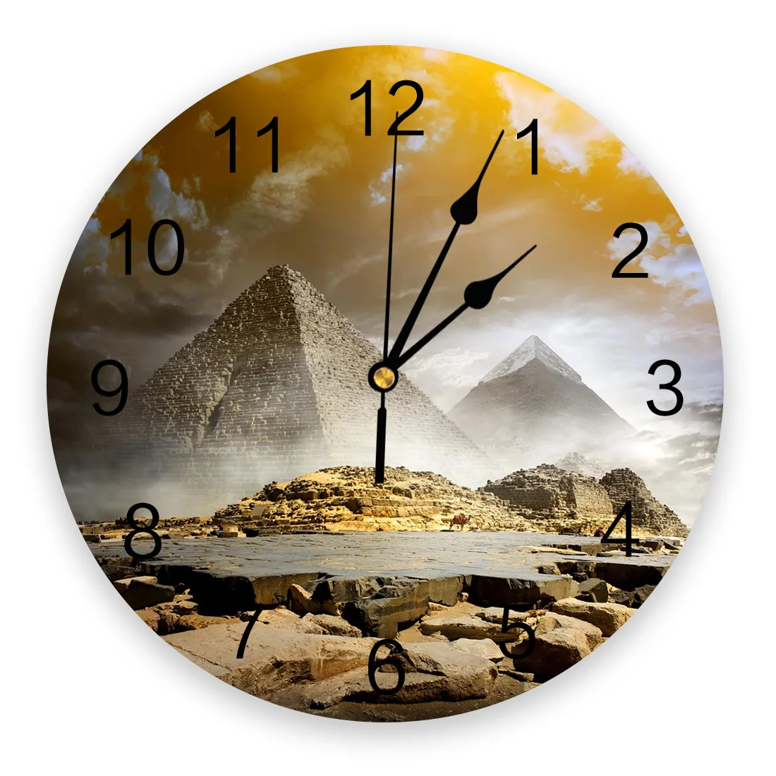 Египет Пирамида смога современный дизайн настенные часы настенный