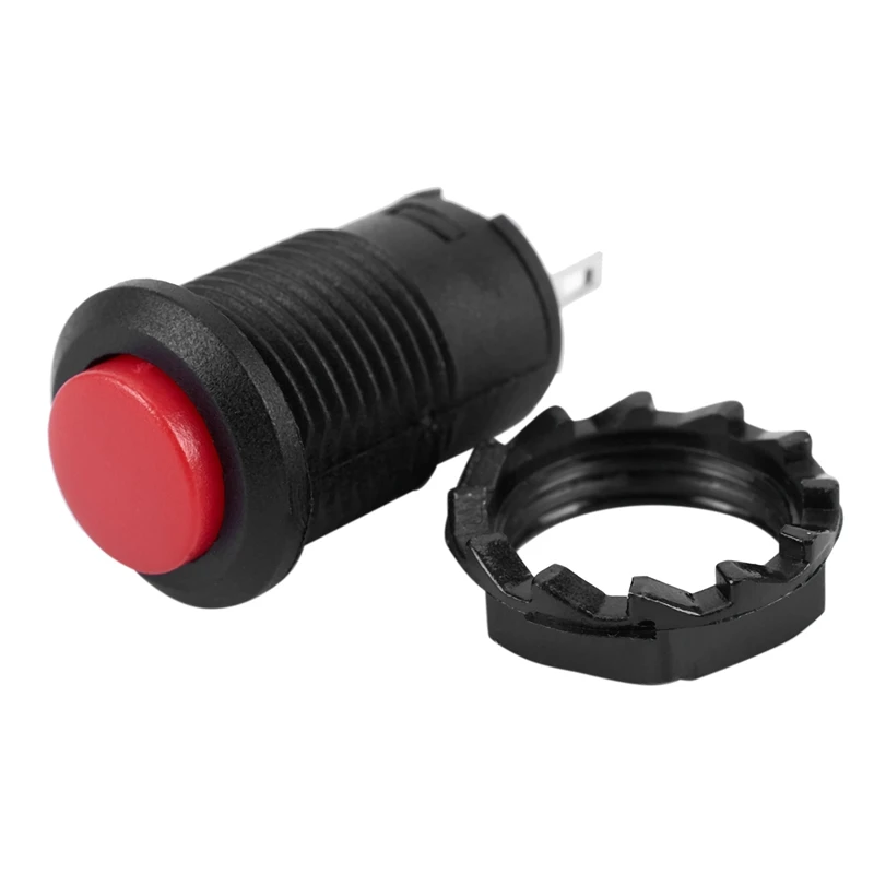 

1 X 12mm Car Boat Latching Lock Push On / Off Button 125V 250V red