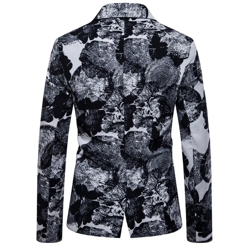 M-4XL New Printing Man's Jacket Plus Size Two Buttons Male Blazer Jacket For Men Casual Business Tops Blazer Man Mostly Male