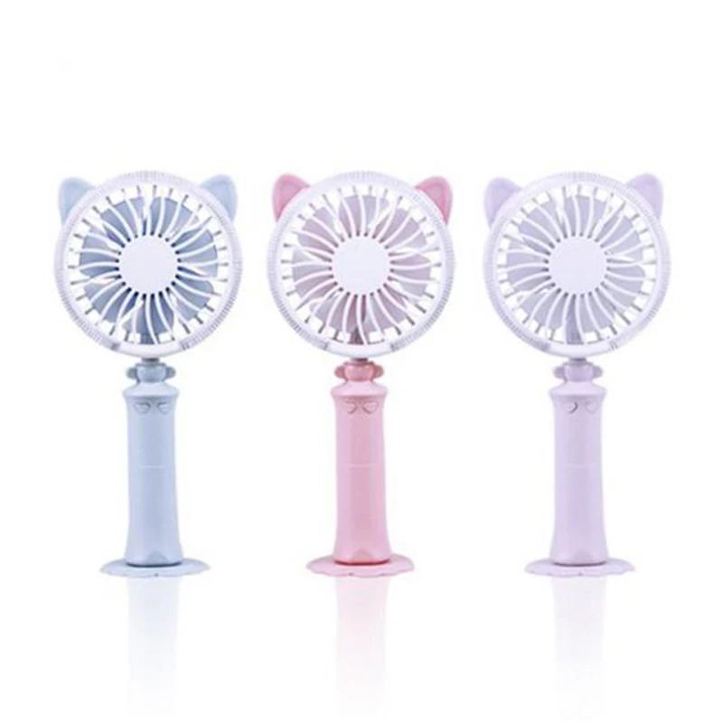 

Cartoon Cat Holding Fan Mini Charging Fan Handheld Fan USB Charging Portable Fan Pocket Fan