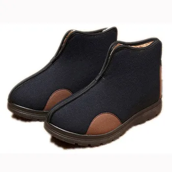 

Men's Winter Warm Casual Cotton Shoes High To Help Light Non-slip Father Shoes Woolen Old Cotton Boots Men