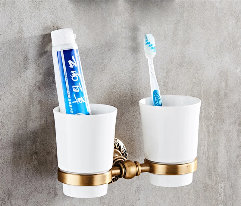 tooth brush holders Аксессуары для ванной комнаты, вешалка для полотенец, держатель для бумаги, держатель для полотенец, угловая полка, держатель для туалетной щетки, крючок для халата, антикварные аксессуары для ванной комнаты - Цвет: tooth brush holders