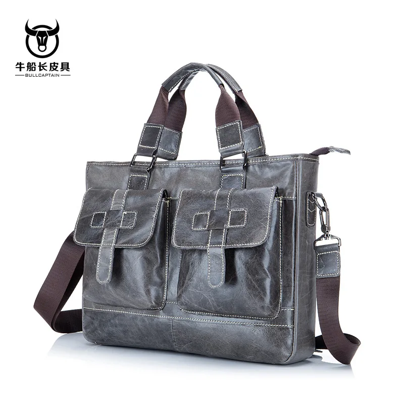 

Bull Captain Full-grain Leather Shoulder Business Briefcase Genuine Leather Multi-functional Computer Hand Soft Leather Men's Le