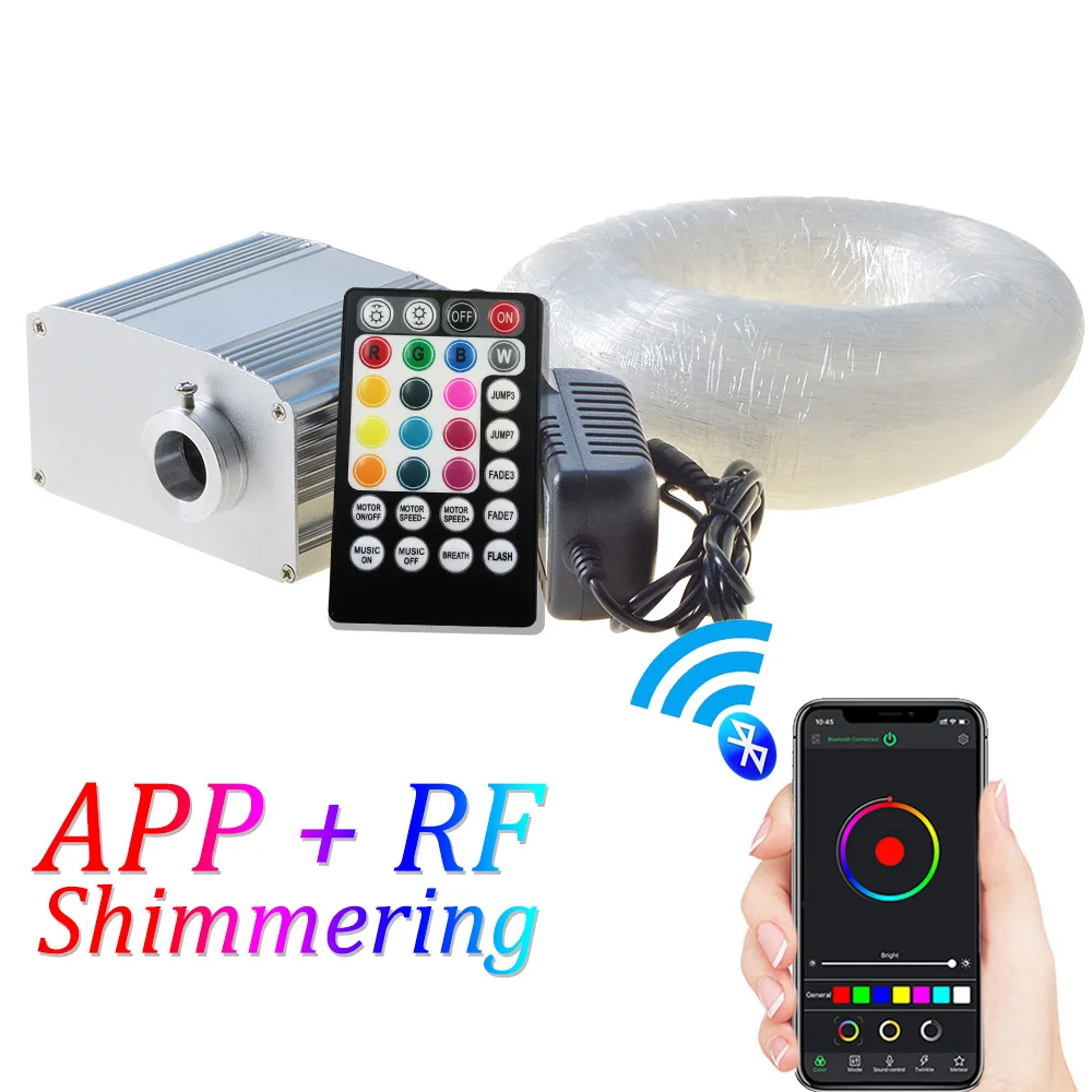 Maykit 2020 Smartphone APP Control Fiber Optic Light 10W Shimmering RGBW LED Kit Music Starry Ceiling Car Lighting | Лампы и освещение