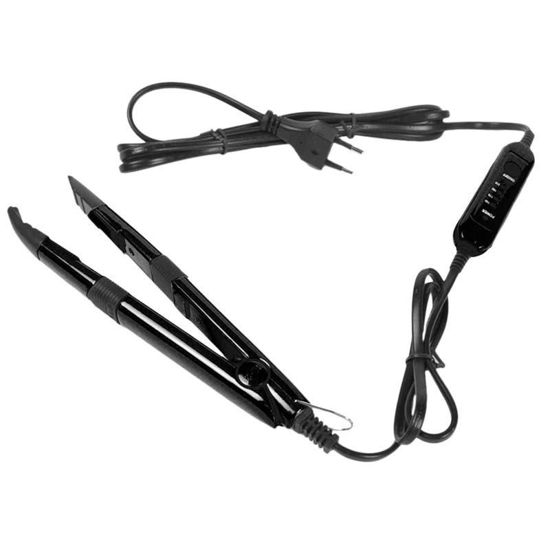 Black EU Plug Инструмент для наращивания волос, инструмент для наращивания волос, железный соединитель, кератиновые инструменты для склеивания, Регулируемый температурный терморазъем - Цвет: Black EU Plug