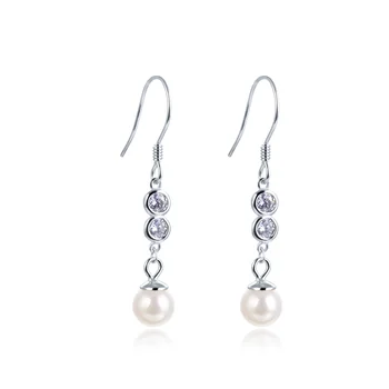 

Fashion S925 Sterling Silver Pearl Earrings Female Wedding Ear Jewelry Perfectly Jewelry Gift for Girl Birthday CHD001165