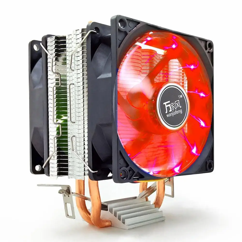 Процессорный кулер вентилятор с цветовой моделью Rgb Dual-башенный радиатор 9 см вентилятор охлаждения радиатора для Intel 775/1150/1151/1155/1156/1366 для Amd