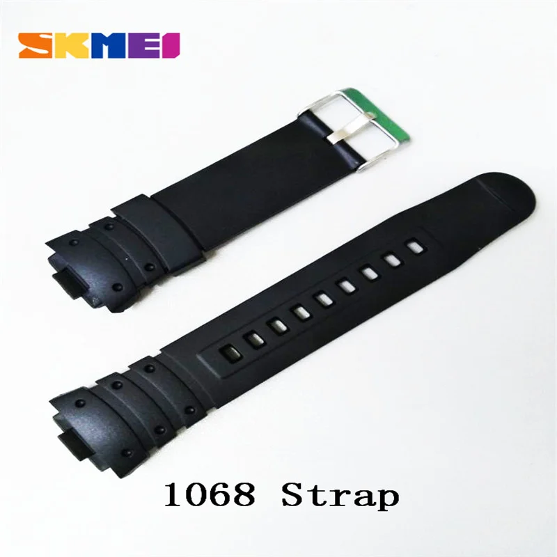 SKMEI 1068 strap SKMEI ремешок мужские часы черный силиконовый ремешок на запястье/PU/пластик/кожаный ремень для женщин мужские часы SKMEI Band SKMEI 1251 ремешок - Цвет ремешка: SKMEI 1068 strap