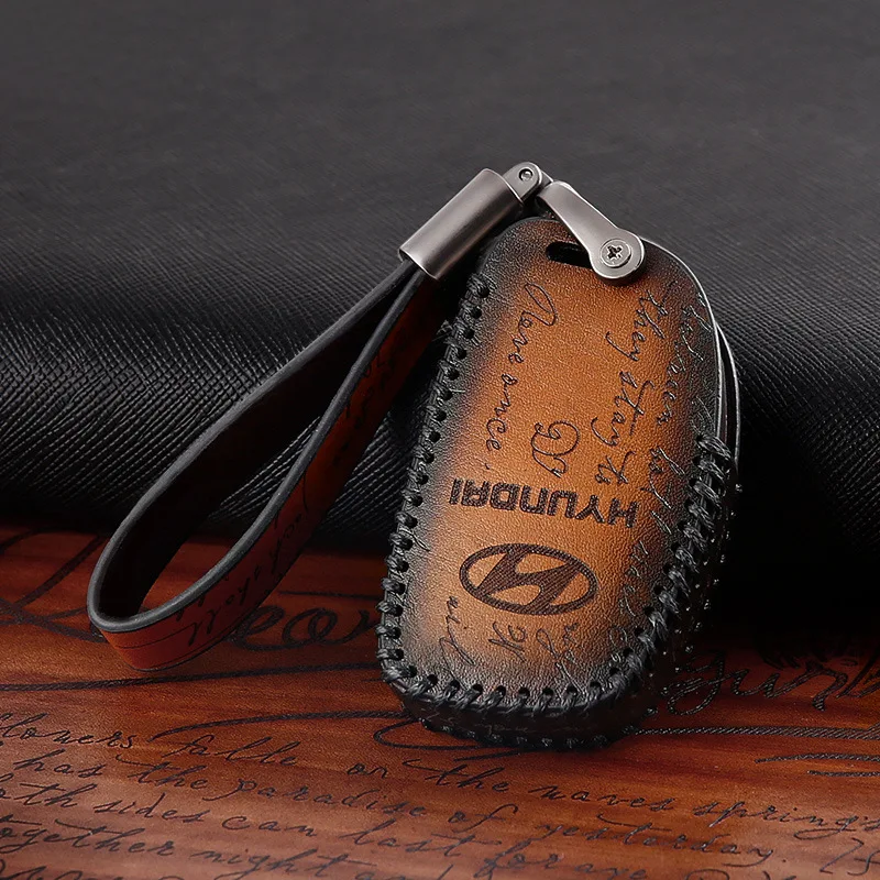 

Genuine Leather Car Key Case Cover for Hyundai ELantra I35 Sonata I45 Creta Ix25 Tuscon Ix35 Accent Solaris Santa Fe OPTIMA IX55