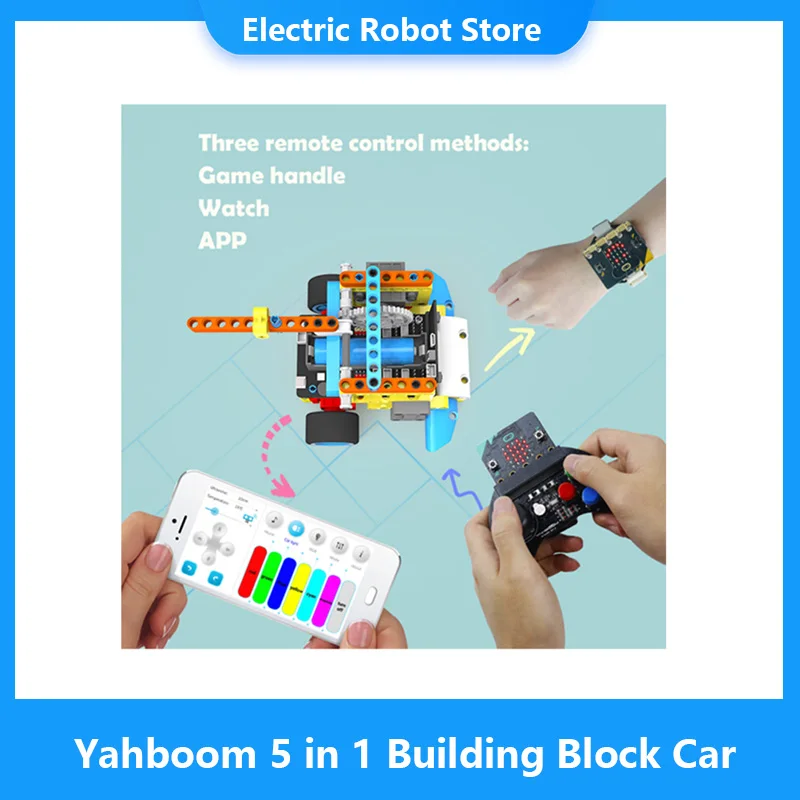 Yahboom 5 in 1 Building Block Running: BBC Micro  APP   ִ Ʈ κ ī ŰƮ: bit V2