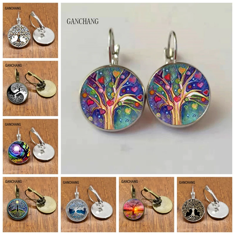 Tree Of Life Stud Earrings Weeping Willow Ear Nail Stud Earrings Weeping Willow Ear Nail