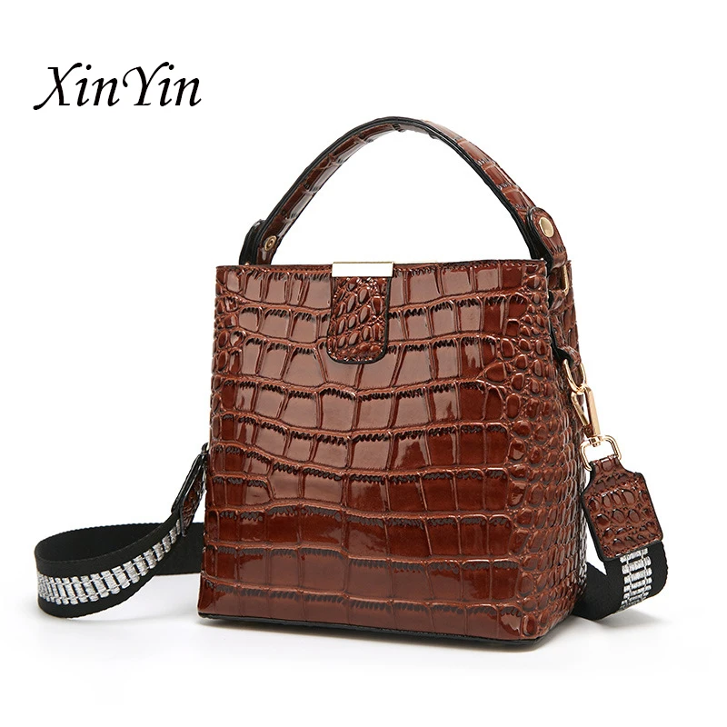 Роскошные высококачественные сумки ведра с принтом аллигатора модные брендовые