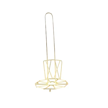 

European Style Iron Kitchen Paper Towel Stand Shelf Household Metal Paper Roll Countertop Holder Bathroom Accessories(Golden)
