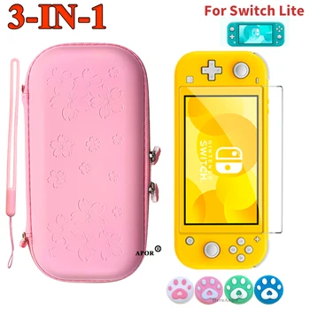 

3 in 1 Portable Travel Hard Case For Nintendo Switch / Lite Game Console Waterproof Protection Pouch Pink Carrying Bag For NS