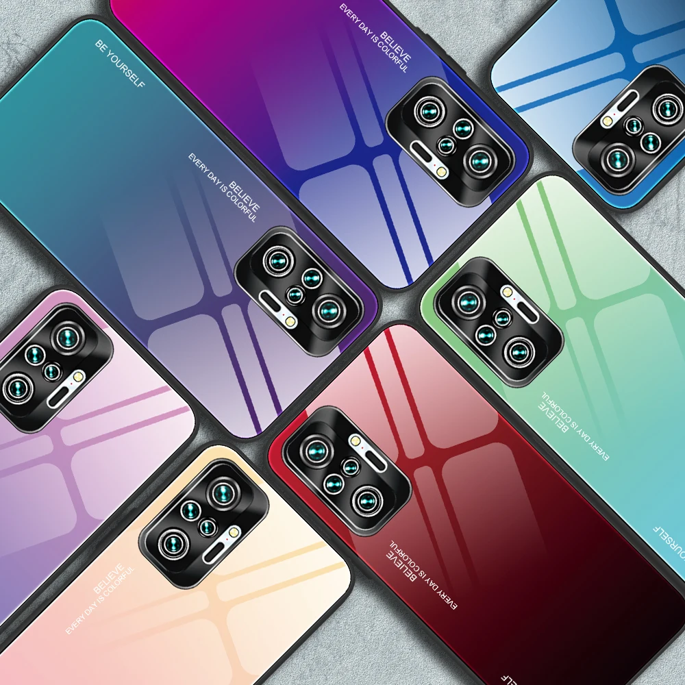 Чехол из закаленного стекла для Redmi Note11 9Pro 9S 8 8T 7 6 5 9A 8A 7A 6A чехол ТПУ с мягкими