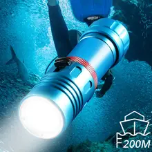Профессиональный фонарь L2 для дайвинга, подводный фонарь светодиодный 200 м, подводные фонари, светодиодный мощный фонарь для дайвинга, 18650 или 26650