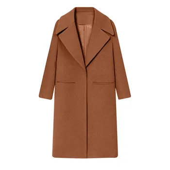 

Womens Winter Lapel Wool Coat Trench Jacket Long Sleeve Overcoat Outwear Female Autumn Winter Wool Coats Jacket Parka 10.17