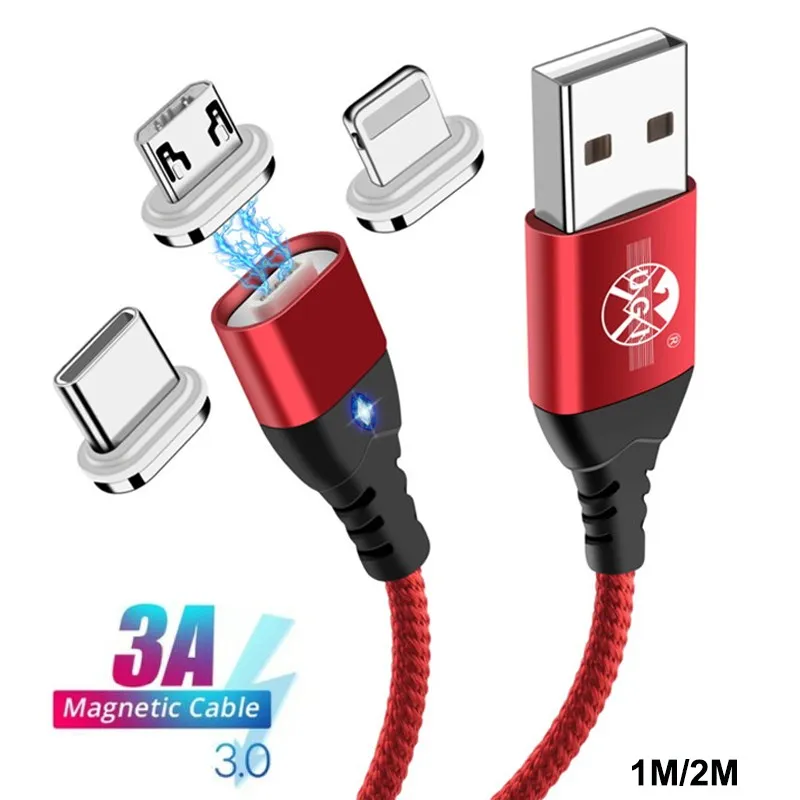 3 а быстрый Магнитный зарядный кабель type C IOS Micro USB быстрое зарядное устройство для