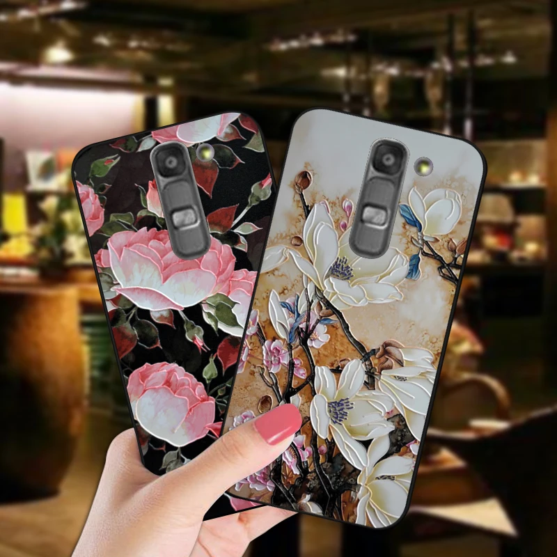 

Retro Flower Soft Silicone Phone Case For LG G4 H818 F500K 3D Relief Floral Back Cover For LG Magna / G4C H502f Coque