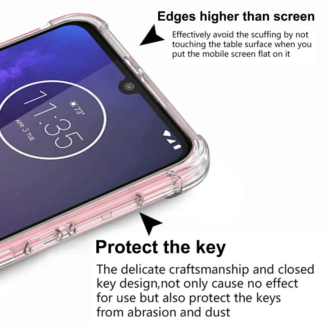 for Motorola Moto One Action Macro Zoom One Hyper Fusion Vision E7 Power E6 Play E5 Plus Case Soft Silicone Clear TPU Back Cover