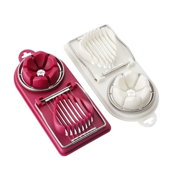 

Multifunctional Double Egg Cutter Cutting Egg Strawberry Slicers Wire Kitchen Chopper Slicing Cooking Tools New arrive