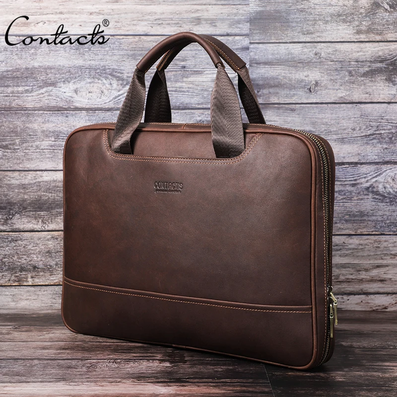 Men Leather Black Briefcase Business Handbag Messenger Bags Male Vintage  Shoulder Bag Men's Large Laptop Travel Bags - AliExpress