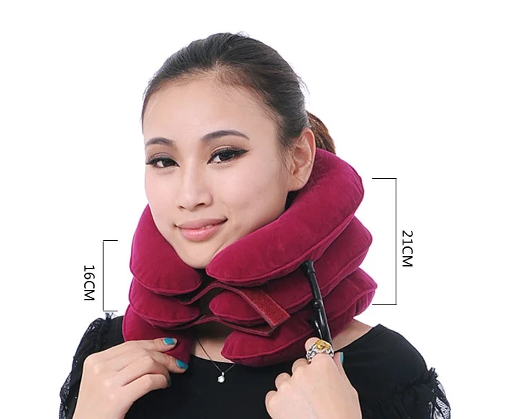 Full velvet neck traction device household medical inflatable collar cervical vertebra traction