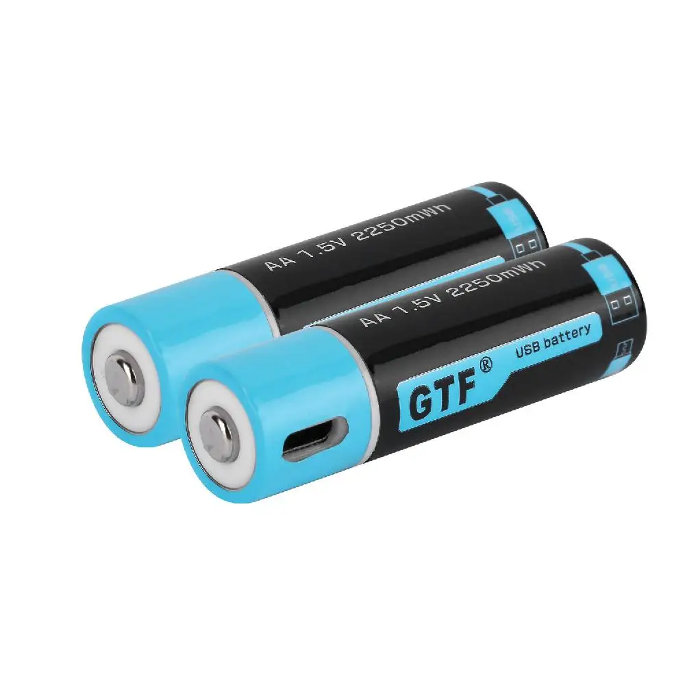 

2PCS USB Rechargeable AA Battery 1500mAh 1.5v Quick Charging Lithium Battery