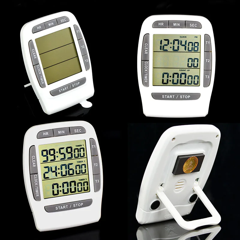 

Multifuctional Timer Kitchen Digital Magnet with Stand Countdown LCD Display Lound Alarm Clock Cooking Kids Food Tool Supplies