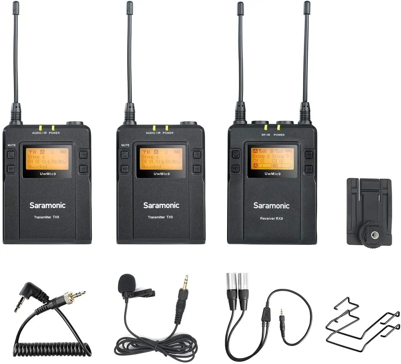 Saramonic UwMic9 96-Channel UHF Беспроводная петличная микрофонная система два передатчика и